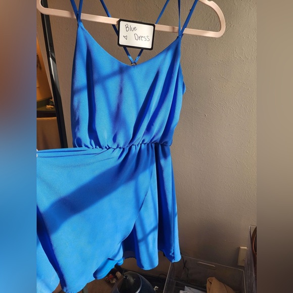 Spring blue short dress - Picture 4 of 4